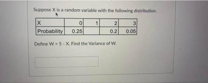 Solved Suppose X is a random variable with the following | Chegg.com