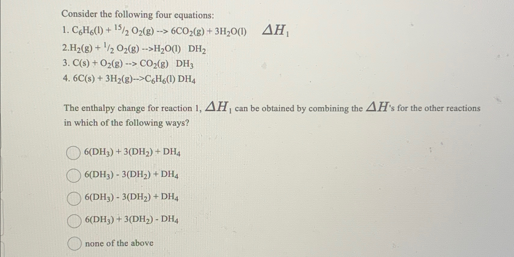 Solved Consider the following four | Chegg.com