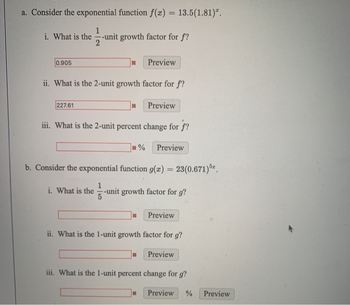 Solved a. Consider the exponential function f(x) = | Chegg.com