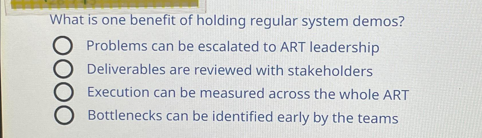 Solved What is one benefit of holding regular system | Chegg.com