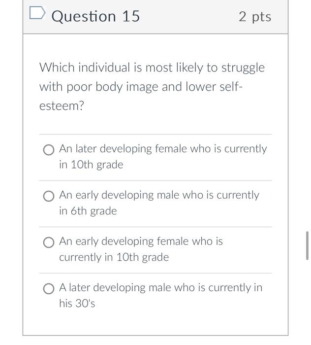 Solved Question 6 2 pts An individual who has always been a | Chegg.com
