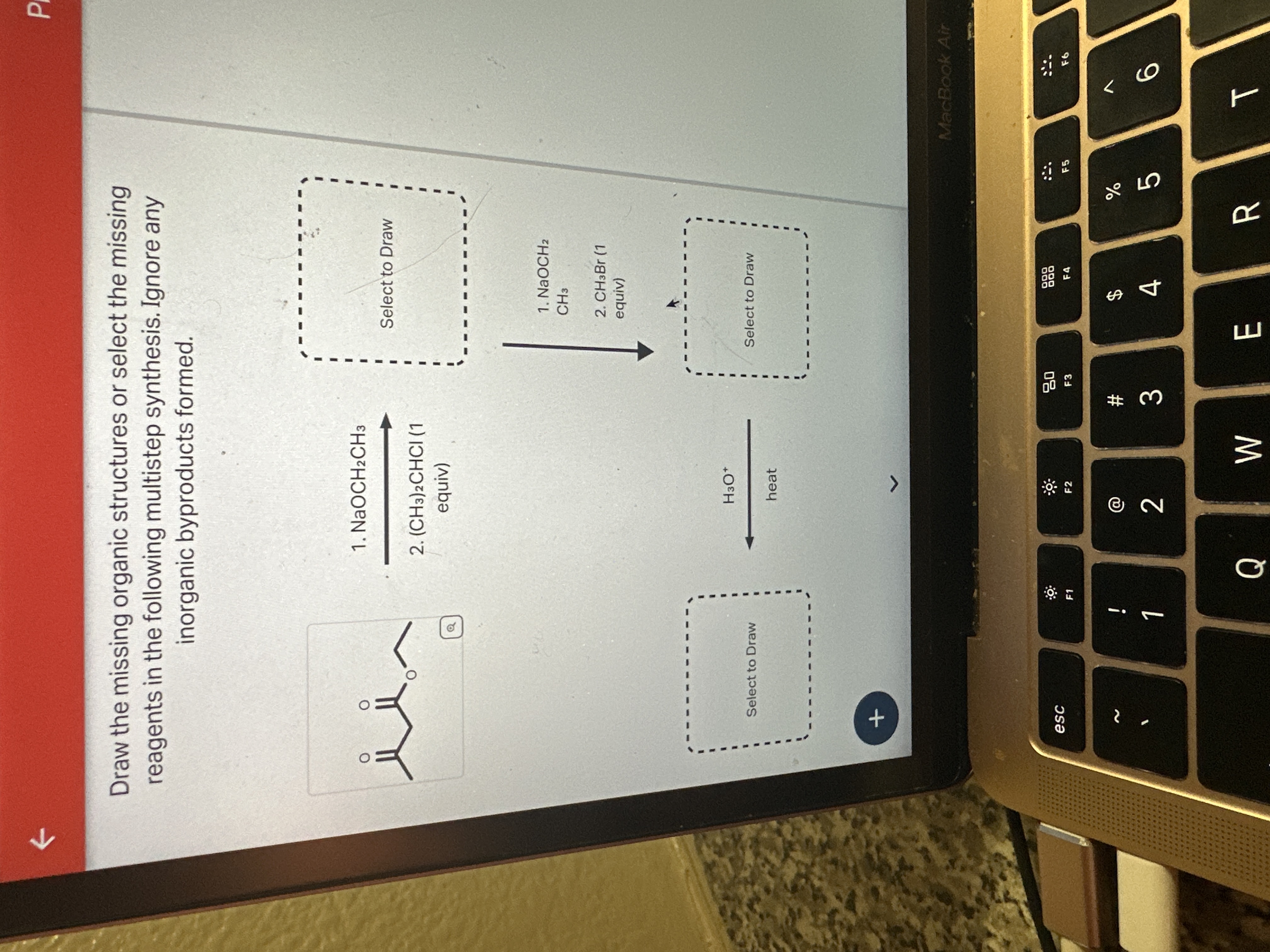 Solved Draw the missing organic structures or select the | Chegg.com