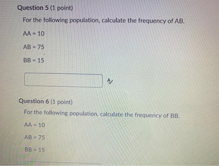 Solved Question 5 (1 Point) For The Following Population, | Chegg.com