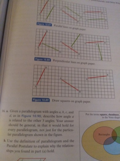 Solved 1 une 10:00 Perpendicular lines on graph paper. A | Chegg.com