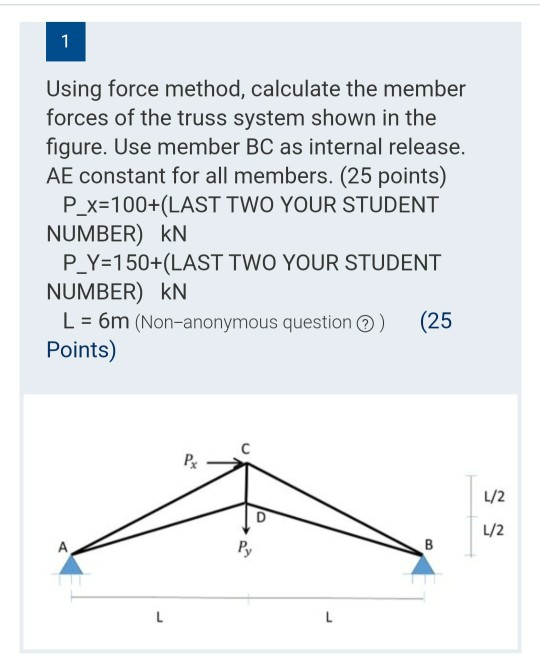 Solved 1 Using Force Method Calculate The Member Forces Of Chegg Solved 1 Using Force Method Calculate The Member Forces Of Chegg