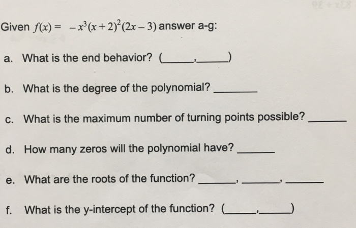 Solved Given F X X2 X 2 2x 3 Answer A G A W Chegg Com