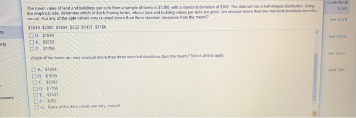 Solved The Mean Value Of Land And Buildings Per Acre From A | Chegg.com