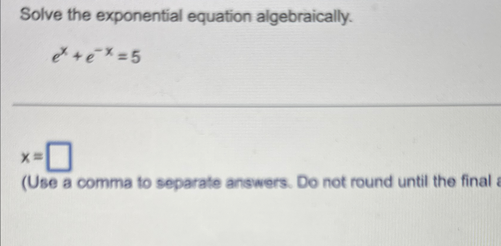 Solved Solve the exponential equation | Chegg.com