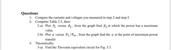 Solved Procedure 1. Connect the circuit shown in Fig 3.3. | Chegg.com