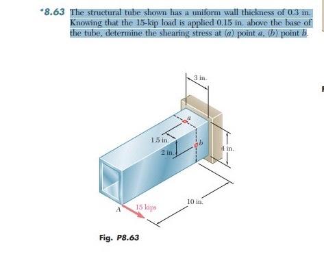 Solved .63 The structural tube shown has a uniform wall | Chegg.com