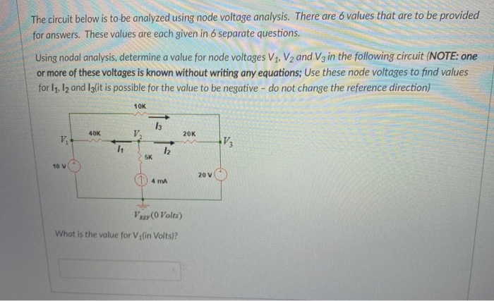 Solved The circuit below is to be analyzed using node | Chegg.com