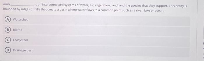 Solved Alan is an interconnected systems of water, air, | Chegg.com