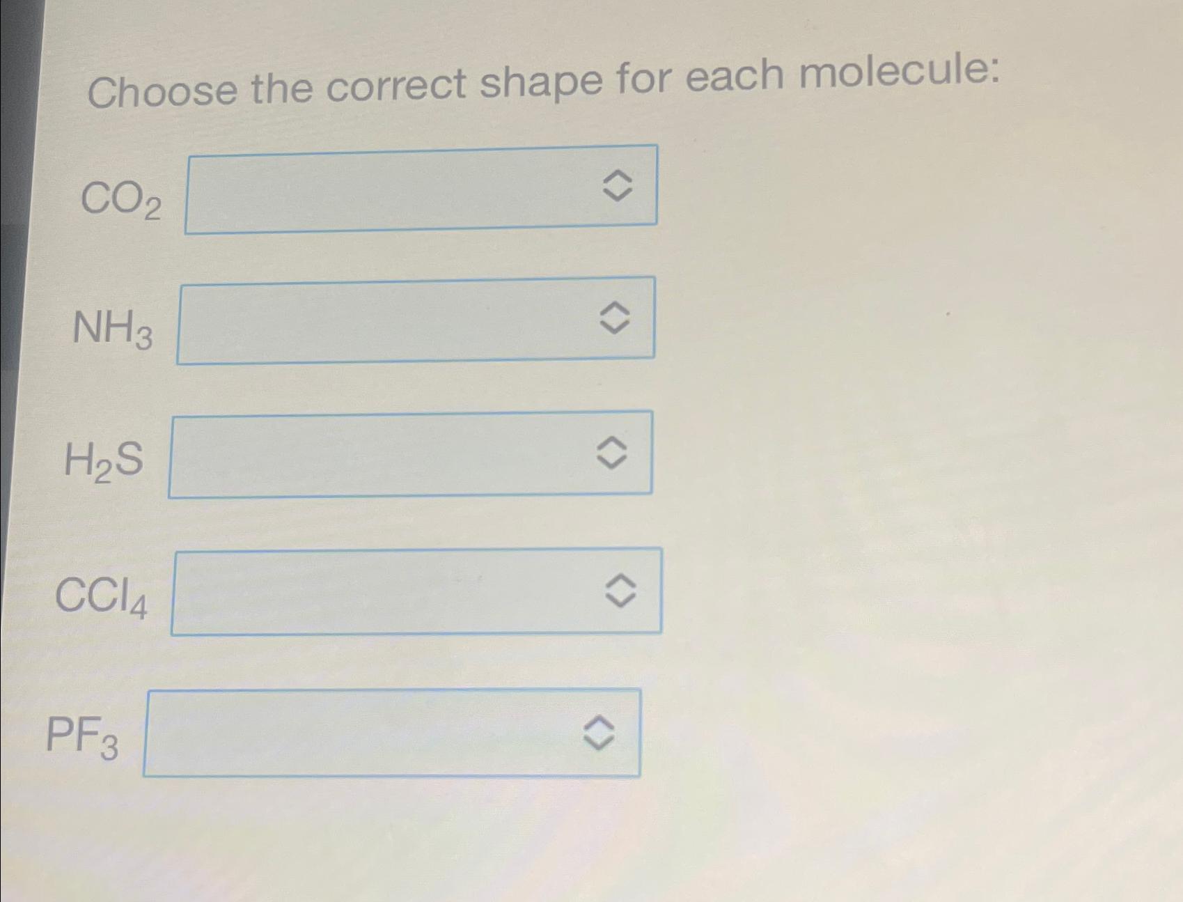 Solved Choose the correct shape for each | Chegg.com