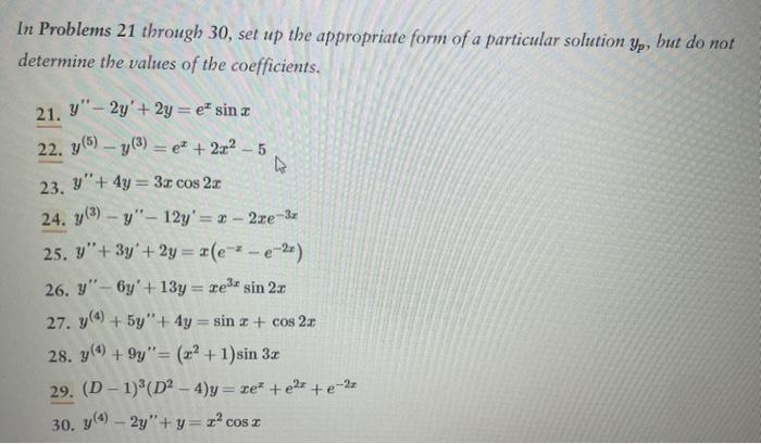 Solved In Problems 21 through 30, set up the appropriate | Chegg.com