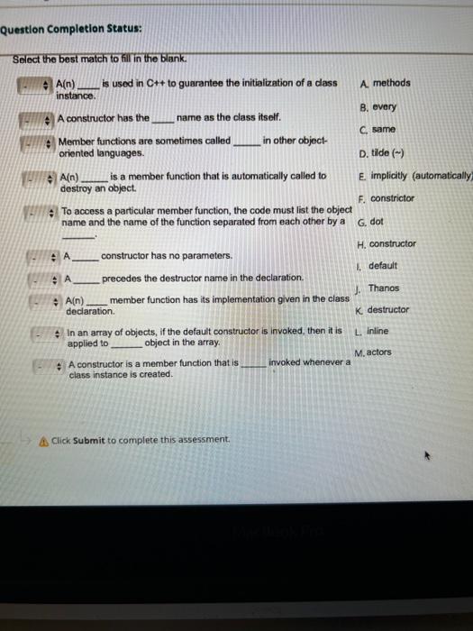 Solved Question Completion Status: A. Click Submit to | Chegg.com