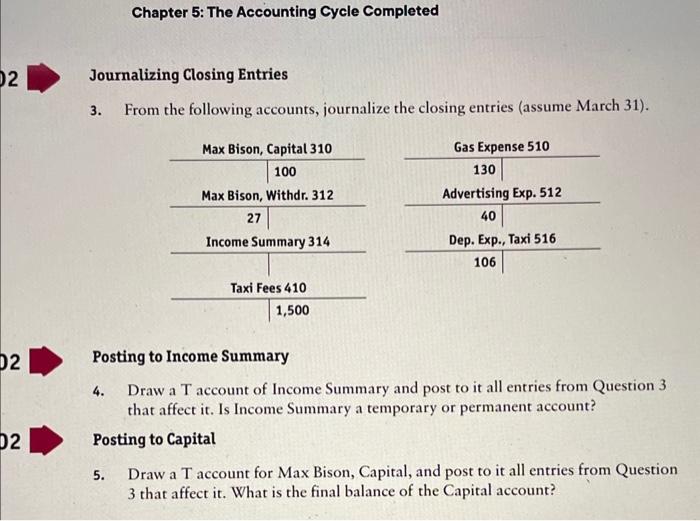 Solved Chapter 5: The Accounting Cycle Completed | Chegg.com