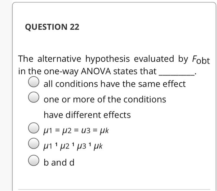 the form of the alternative hypothesis can be chegg