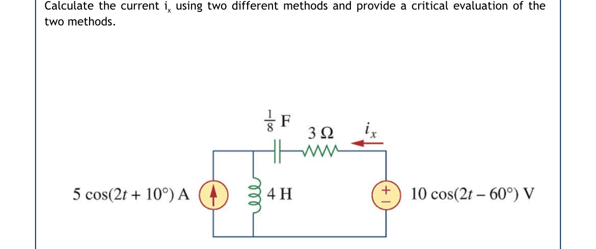 Solved Calculate the current ix ﻿using two different methods | Chegg.com