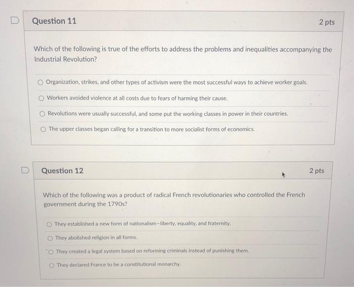 Solved Question 11 2 pts Which of the following is true of | Chegg.com