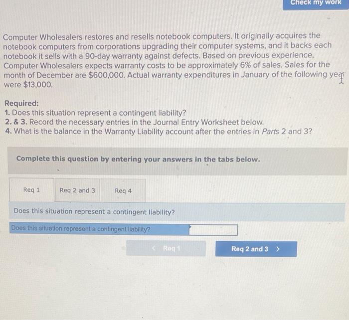 Solved Computer Wholesalers restores and resells notebook