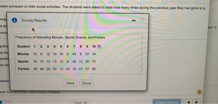 Solved My Cou A random sample of 10 students were surveyed | Chegg.com