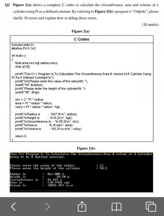 Solved Q2 Figure 2 (a) shows a complete C codes to calculate | Chegg.com