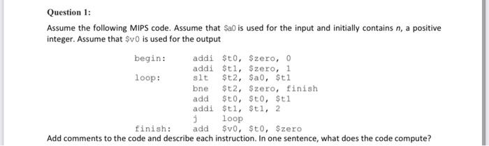 Solved Question 1: Assume the following MIPS code. Assume | Chegg.com