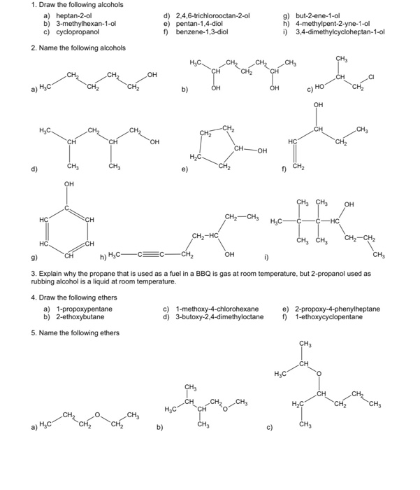 Solved 1 Draw The Following Alcohols A Heptan 2 Ol B 3 Chegg Com