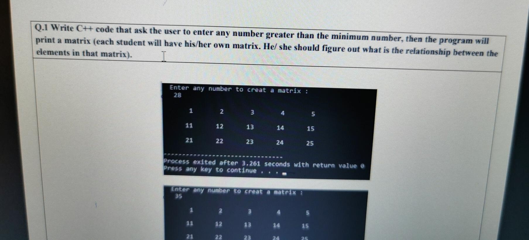 Solved Q.1 Write C++ code that ask the user to enter any | Chegg.com