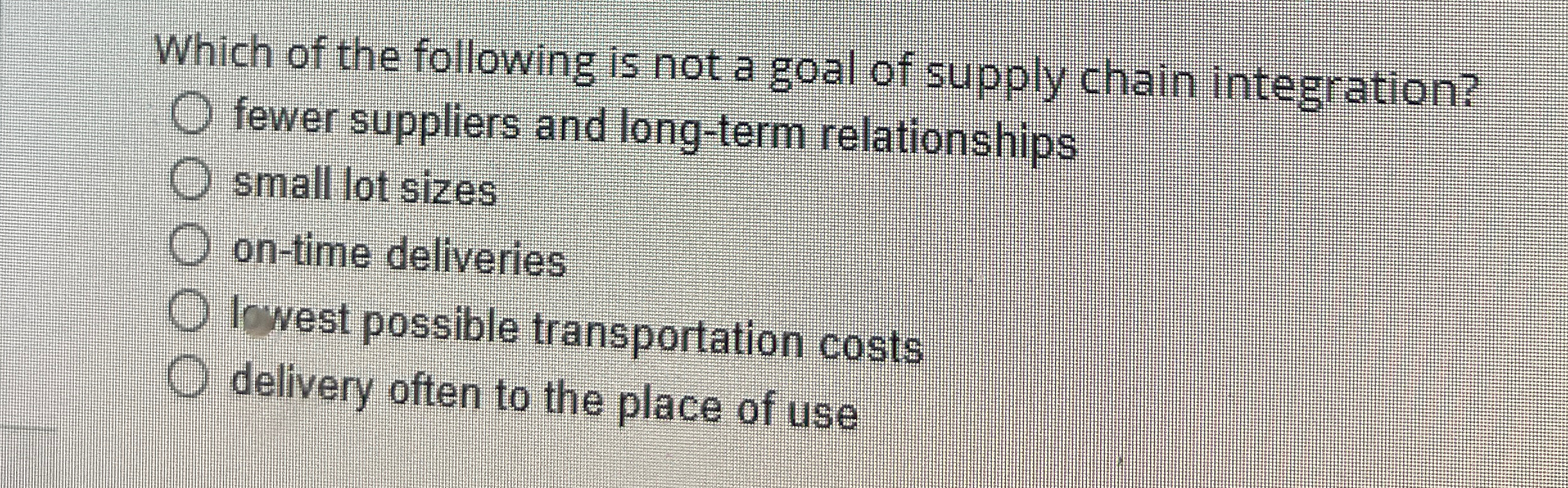 Solved Which of the following is not a goal of supply chain | Chegg.com