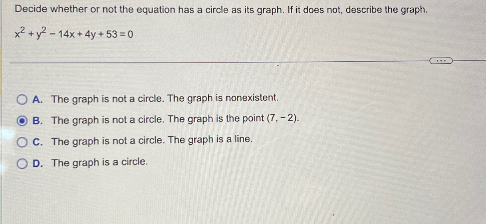 Solved Decide Whether Or Not The Equation Has A Circle As 