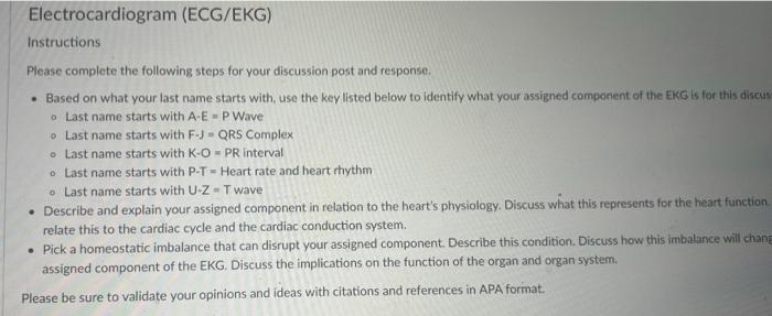 Solved Electrocardiogram (ECG/EKG) Instructions Please | Chegg.com