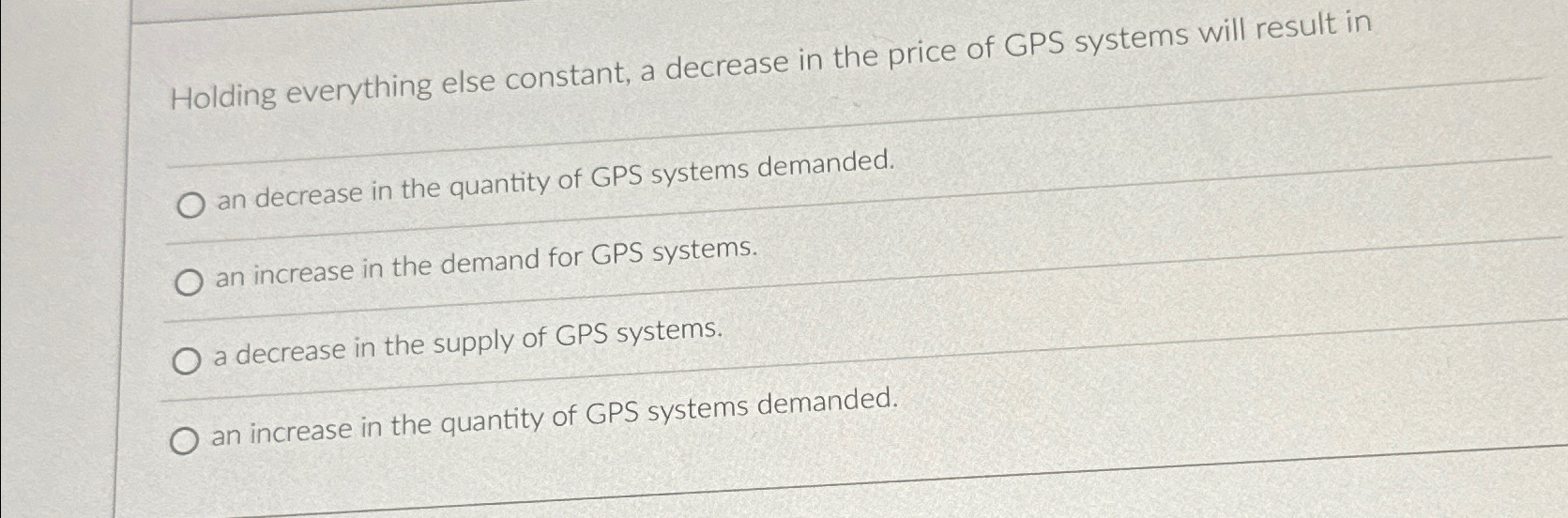 Solved Holding everything else constant, a decrease in the | Chegg.com