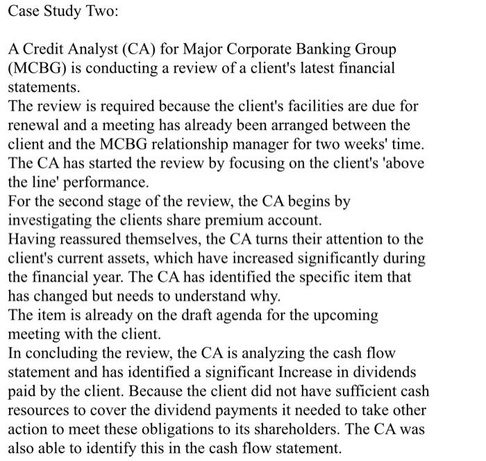 credit analysis case study example