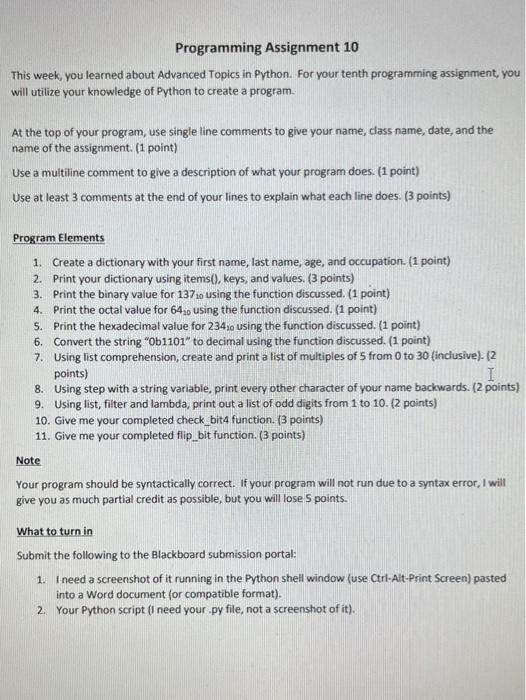 Solved Programming Assignment 10 This week, you learned | Chegg.com