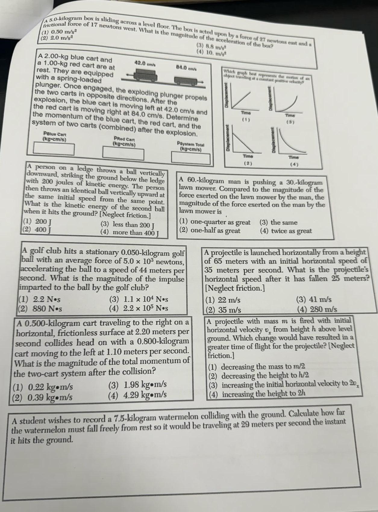 Solved A 5.0kilogram box is sliding across a level floor.