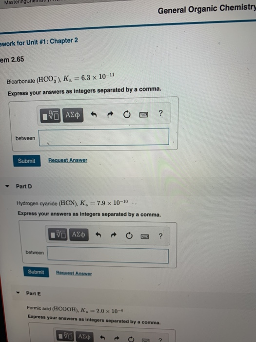 mastering chemistry chapter 7 homework answers