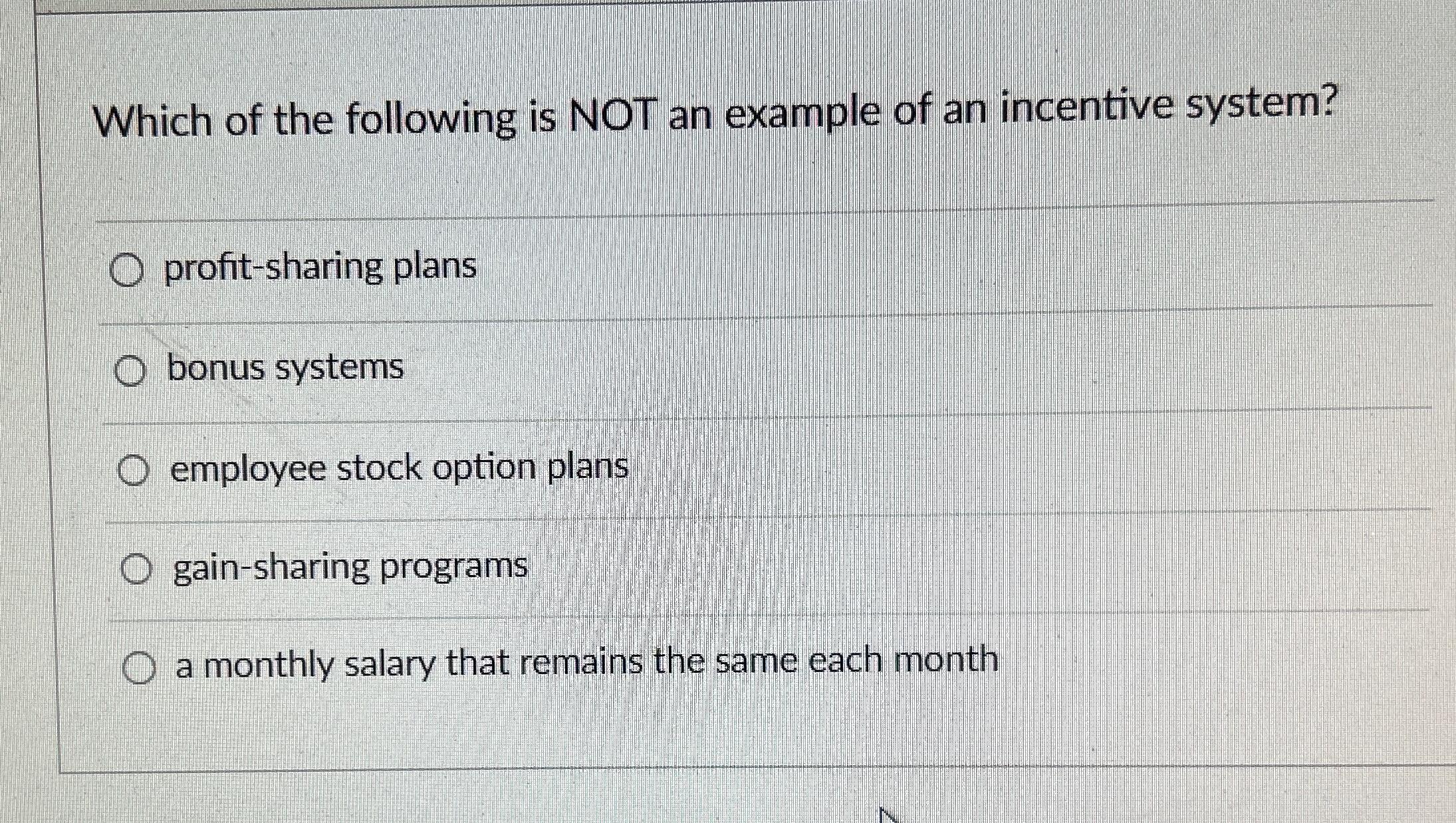Solved Which of the following is NOT an example of an | Chegg.com
