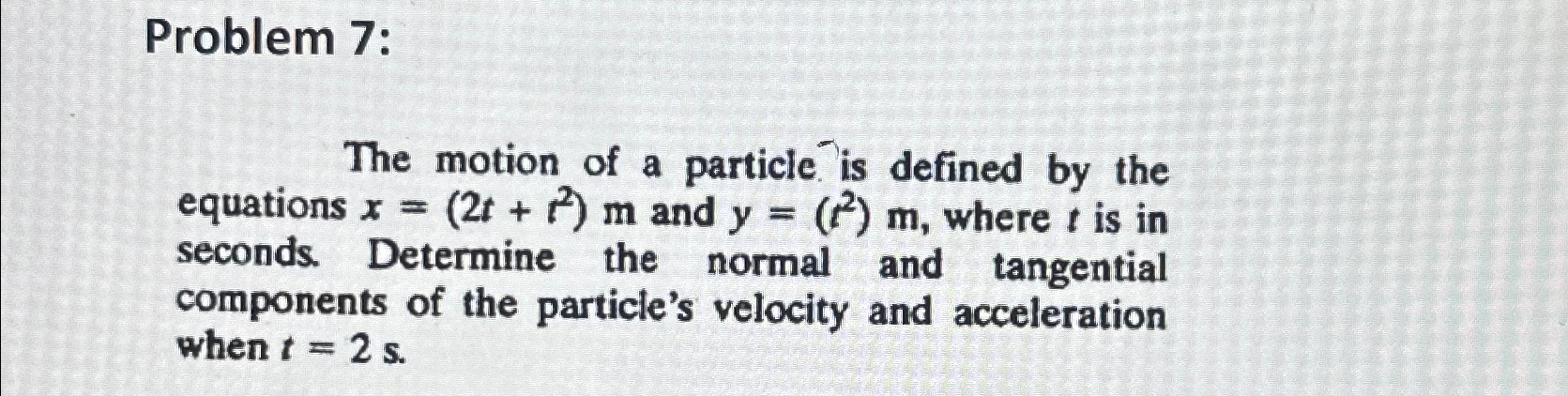Solved Problem 7:The motion of a particle is defined by the | Chegg.com