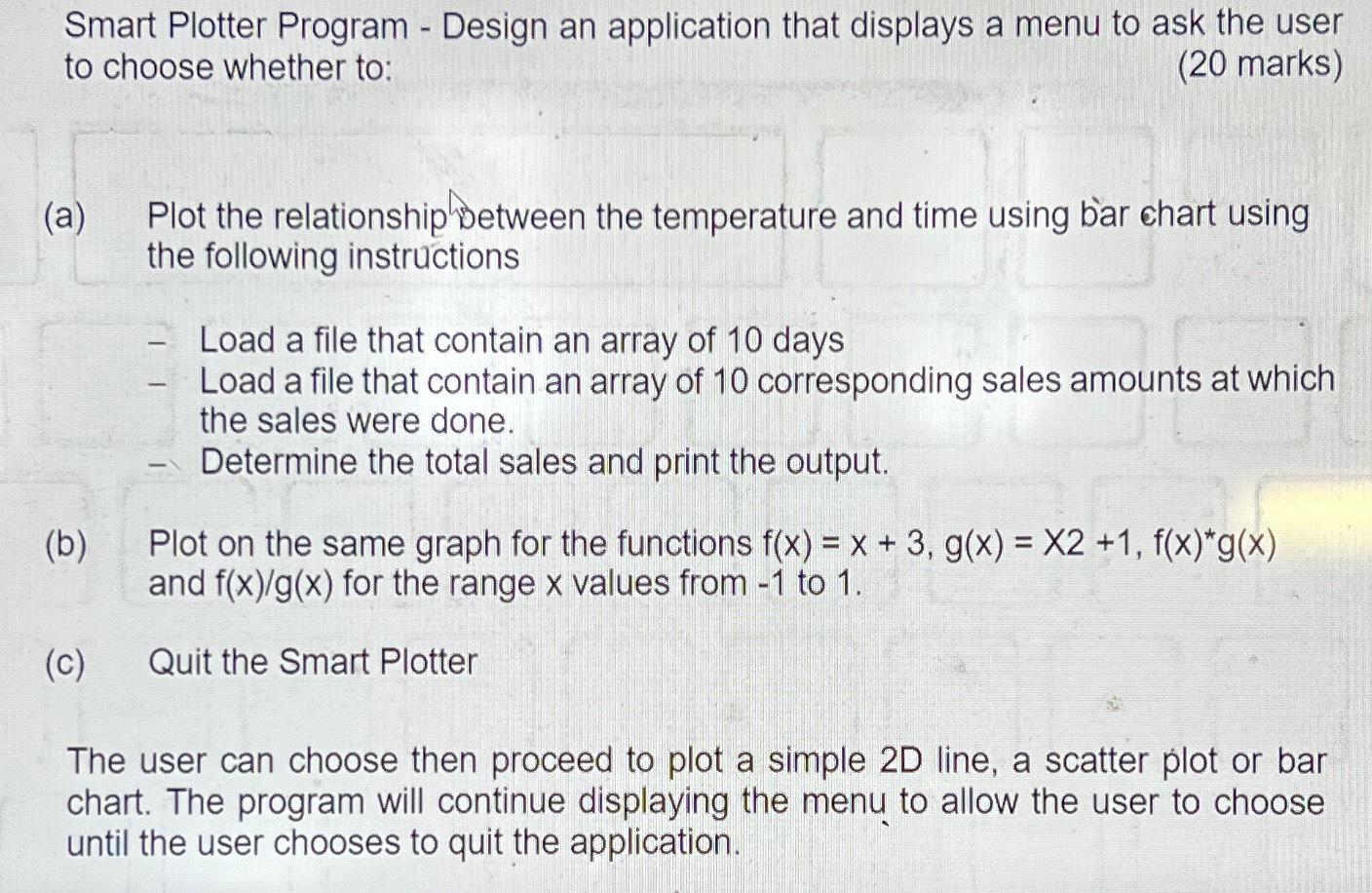 Solved Making Smart Plotter Program on matlab programming | Chegg.com