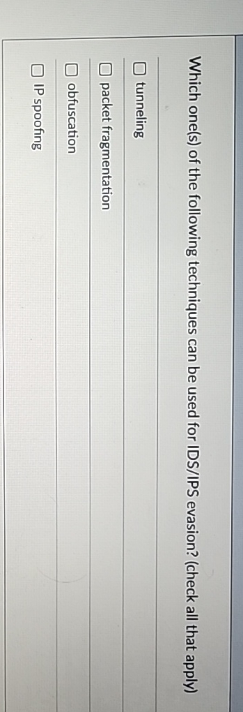 Solved Which one(s) ﻿of the following techniques can be used | Chegg.com