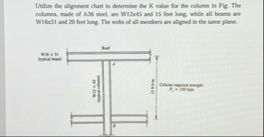 Solved Utilize the alignment chart to determine the K value | Chegg.com