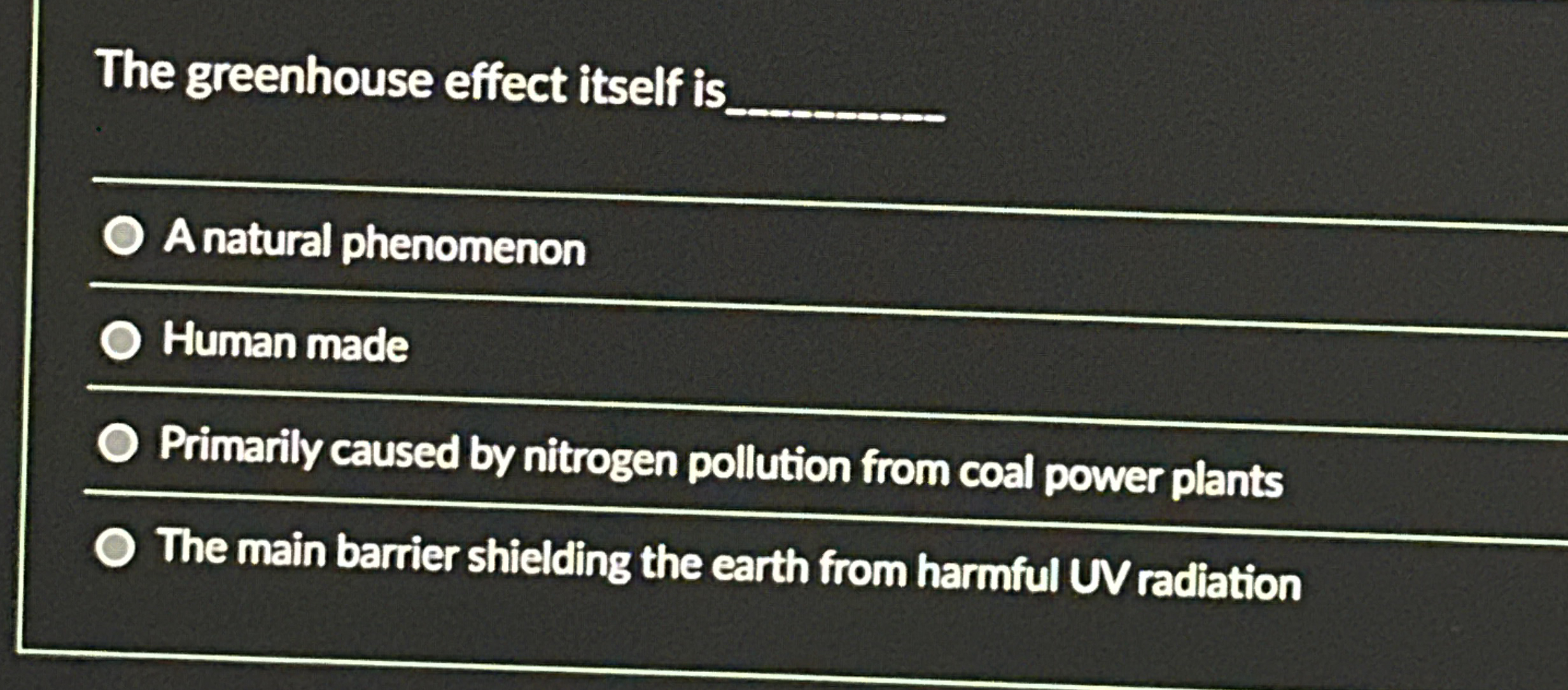 Solved The greenhouse effect itself is q,q,Anatural