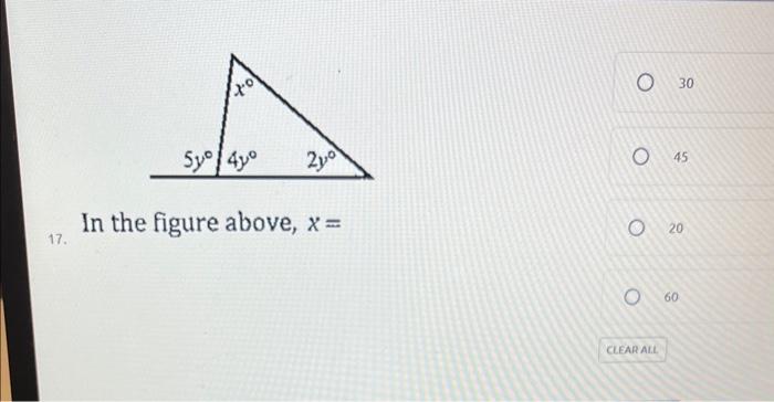 Solved 30 45 In the figure above, x= | Chegg.com