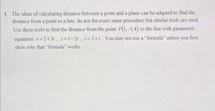 Solved The ideas of calculating distance between a point and | Chegg.com