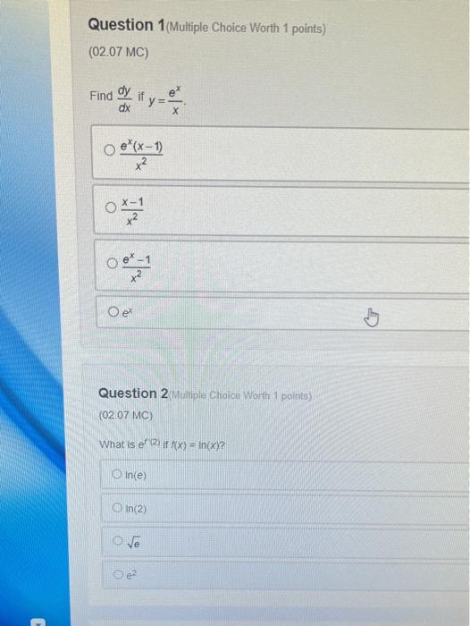 Solved Question 1 Multiple Choice Worth 1 points) (02.07 MC) | Chegg.com