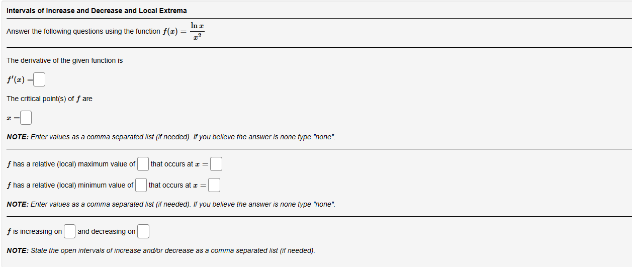 Solved problem 12Intervals of Increase and Decrease and | Chegg.com