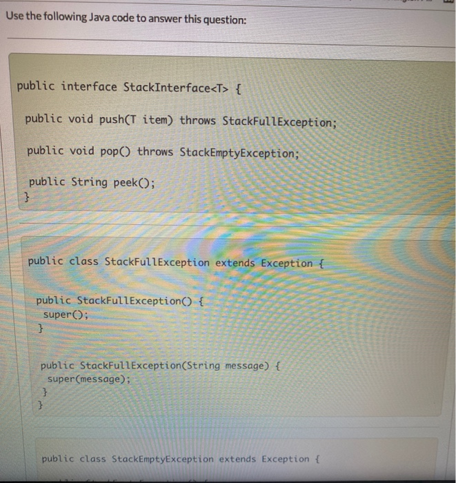 Solved Use the following Java code to answer this question: | Chegg.com