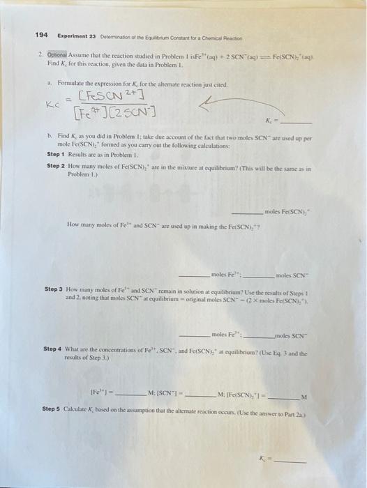 Solved Name Section Experiment 23 Advance Study Assignment: | Chegg.com