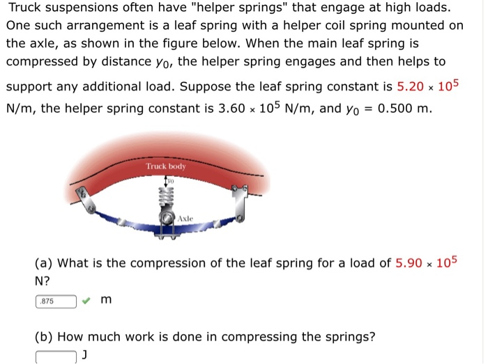 Solved Truck suspensions often have "helper springs" that